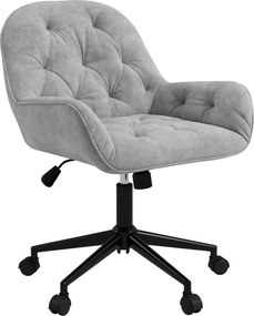 Vinsetto Fotoliu de birou, fotoliu de birou din catifea cu scaun pivotant la 360° reglabil în înălțime, 60 x 61 x 81-91 cm, gri deschis | Aosom Romania