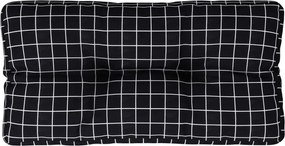 vidaXL Pernă de paleți, negru, 80x40x12 cm, textil, model carouri