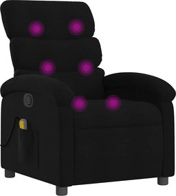 vidaXL Fotoliu de masaj rabatabil, negru, material textil