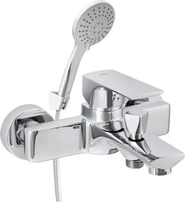 Baterie cada-dus Rubineta Modena monocomanda crom lucios cu set de dus para 5 functii