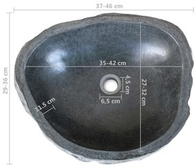 Chiuveta din piatra de rau, 38-45 cm, oval 38-45 cm