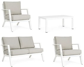 Set mobilier de grădină alb din aluminiu pentru 4 persoane Harley – Bizzotto