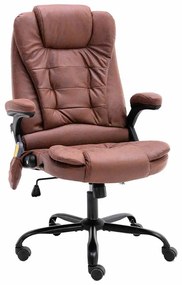 vidaXL Scaun de masaj pentru birou, maro deschis, velur ecologic