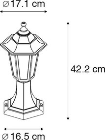 Lampă de exterior aur antic 42 cm IP44 - New Haven