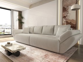 Canapea extensibilă dumonde cu ladă de depozitare si sezut confortabil din spuma high-density, Berlin Zoom Cream 300x100 cm