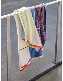 Prosop albastru din bumbac din frotir 70x140 cm Block – Hübsch