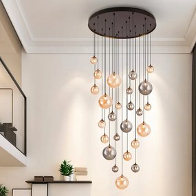 Lustra casa scarii cu 25 pendule si telecomanda Dark H500