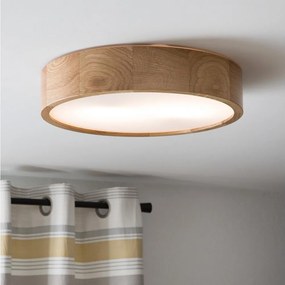 Brilagi CARVALHO Lampă de plafon LED RGBW dimmabilă, 2xE27/15W/230V, Wi-Fi, finisaj stejar, diam. 37,5 cm