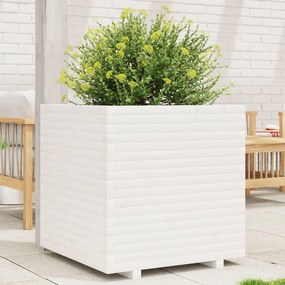 vidaXL Jardinieră de grădină, alb, 70x70x72 cm, lemn masiv de pin