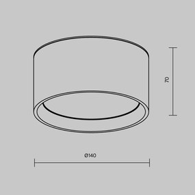 Spot LED aplicat design tehnic Vega D-14cm negru/auriu