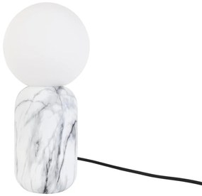 Veioză cu decor de marmură Leitmotiv Gala, înălțime 32 cm, alb