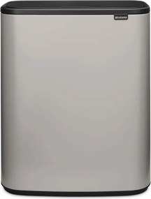 Cos de gunoi Brabantia Bo Touch 1010455, 60 l, Deschidere lina si silentioasa, Deschidere larga, Gri deschis