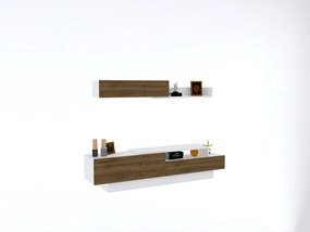 Ansamblu Comoda TV Elda Alb-Walnut