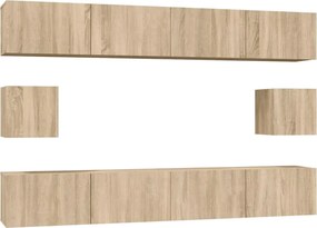vidaXL Set dulap TV, 6 piese, stejar sonoma, lemn prelucrat