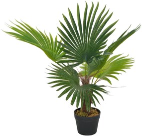 Planta artificiala palmier cu ghiveci, verde, 70 cm Verde