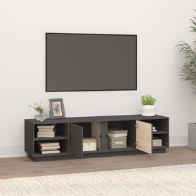 Comoda TV, gri, 156x40x40 cm, lemn masiv de pin 1, Gri