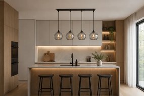 Brilagi - Lustră pe cablu DIOR 4xE27/60W/230V negru/gri fumuriu