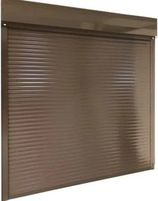Rulou exterior aluminiu maro cu acționare manuală pentru ferestre