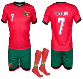 ShopJK Echipament de fotbal pentru copii Ronaldo Portugalia complet Rozmery: 116