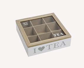 Cutie pentru ceai din lemn I LOVE TEA