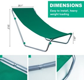 Sezlong pliabil de plaja SAND, verde