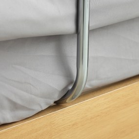 Maner pentru pat cu latime si inaltime reglabile, suport pentru pat din otel cu maner moale 87 x 51,5cm argintiu HOMCOM | Aosom RO