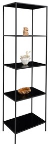 Raft Vita cu 5 rafturi, negru, cu cadru negru, 51x36x170 cm