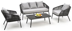 Set de gradina Rocca - 5 locuri, gri