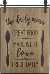 Decoratiune de perete, din lemn de pin, The Daily Menu