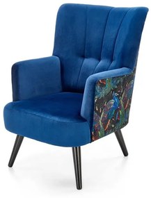 Fotoliu Pagoni velvet bleumarin - H95 cm