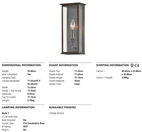 Aplica de perete pentru exterior CHAUNCEY IP44