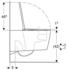 Set vas wc suspendat alb Geberit ONE si capac soft close, crom lucios, TurboFlush