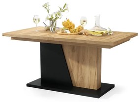 NOBLE NOIR Stejar Craft Auriu/Negru mat - MASĂ EXTENSIBILĂ până la 218 cm, pentru 8, 10 persoane.