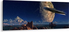 Tablou - Vizita extraterestrului (120x50 cm)