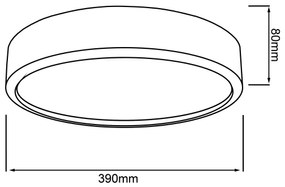 Brilliant - Plafonieră LED SLIMLINE, 22 W, 230 V, Ø 39 cm, lemn de cauciuc
