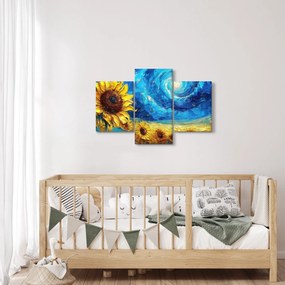 Tablou - Pictura floarea-soarelui (90x60 cm)