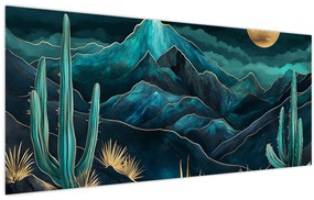 Tablou - Noapte turcoaz (120x50 cm)