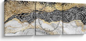 Tablou - Mandala în marmură (cu ceas) (90x30 cm)