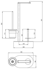 Suport perie wc multifunctional auriu periat, Deante Round Auriu periat