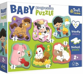 Baby puzzle Trefl Fermă, 6în1 (2-6 bucăți)