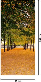 Fototapet pentru ușă - Aleea cu pomi toamna (95x205cm)