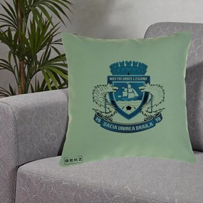 Perna Personalizata Dacia Unirea Braila 1919 Fotbal, 40x40 cm, Verde, Husa Detasabila, Perna Inclusa, BEKZ®