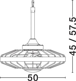 Lustra LED cu ventilator si telecomanda exterior IP54 BRIZZY