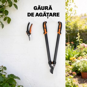 Outsunny Set de Grădinărit 2 Piese cu Foarfece de Tăiat Crengi și Foarfece de Grădinărit, cu Mâner Moale și Sistem de Blocare | Aosom Romania