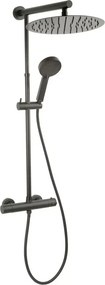 Coloana de dus cu baterie termostatata Ferro Trevi finisaj gri Gun Metal mat