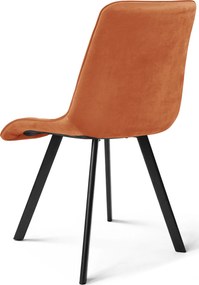Scaun de sufragerie CIEZA VELVET cu picioare negre, teracota