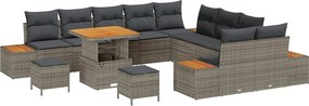 vidaXL Set de canapele pentru grădină 13 pcs Gri poliratan