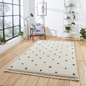 Covor Think Rugs Boho Dots, 120 x 170 cm, alb-negru