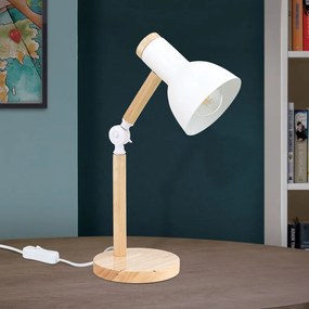 Veioza/Lampa de birou reglabila ANIKA lemn/alb