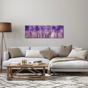 Tablou - Cerbi în pădurea magică (cu ceas) (90x30 cm)